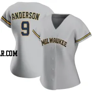 Brian Anderson Women's Milwaukee Brewers Gray Authentic Road Jersey