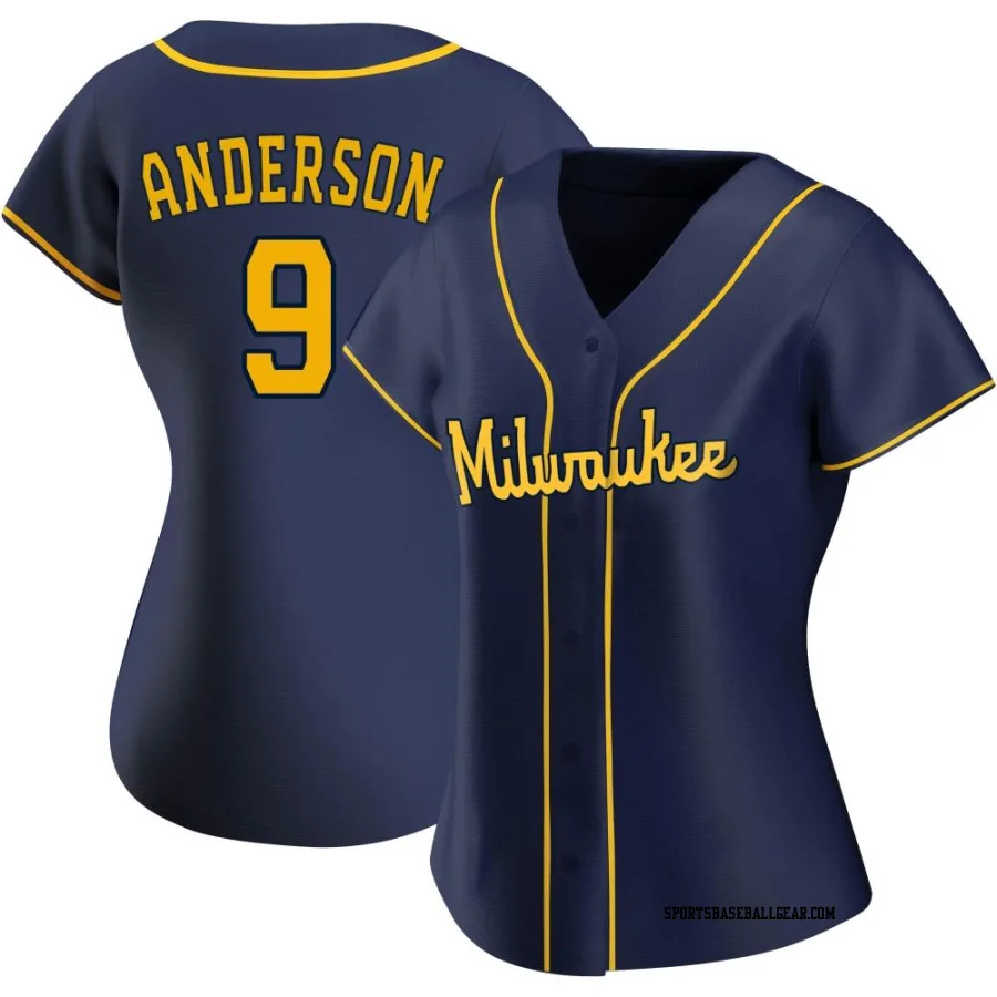 Brian Anderson Women's Milwaukee Brewers Navy Authentic Alternate Jersey