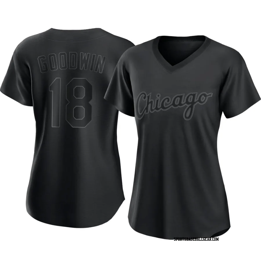 Brian Goodwin Women's Chicago White Sox Black Replica Pitch Fashion Jersey