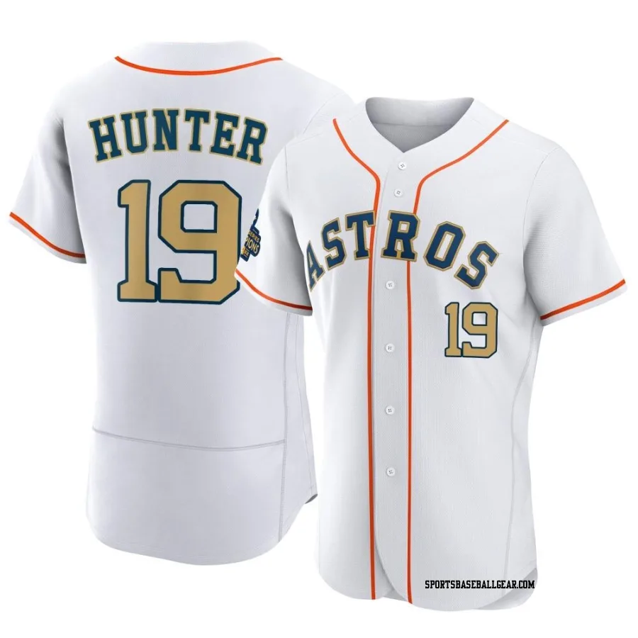 Brian Hunter Men's Houston Astros Gold Authentic White 2023 Collection Jersey