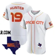 Brian Hunter Men's Houston Astros White Authentic 2023 Space City Ready 2 Reign Flex Base Jersey