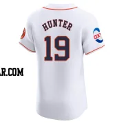 Brian Hunter Men's Houston Astros White Elite Home Patch Jersey