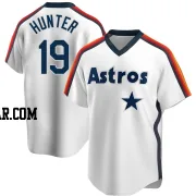 Brian Hunter Men's Houston Astros White Replica Home Cooperstown Collection Team Jersey