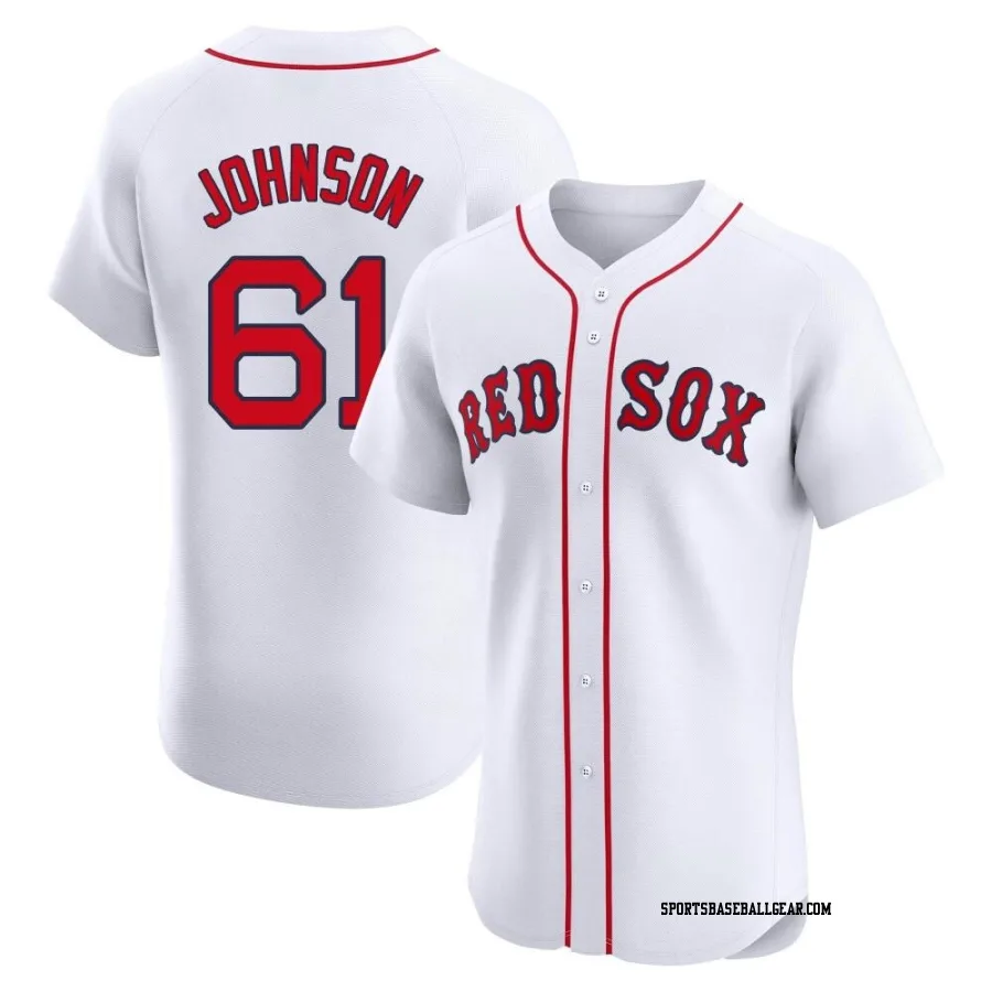 Brian Johnson Men's Boston Red Sox White Elite Home Patch Jersey