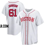 Brian Johnson Men's Boston Red Sox White Replica 2021 Patriots' Day Jersey