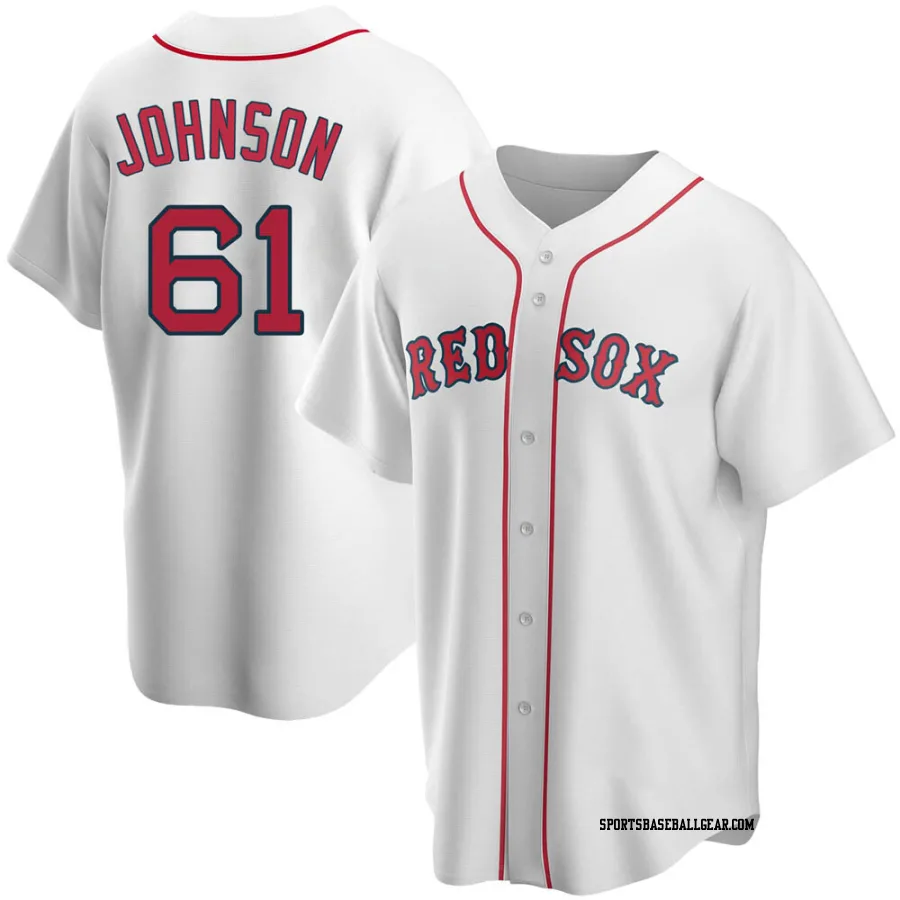 Brian Johnson Men's Boston Red Sox White Replica Home Jersey