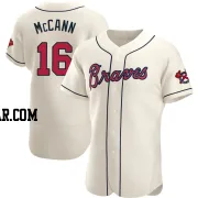 Brian McCann Men's Atlanta Braves Cream Authentic Alternate Jersey