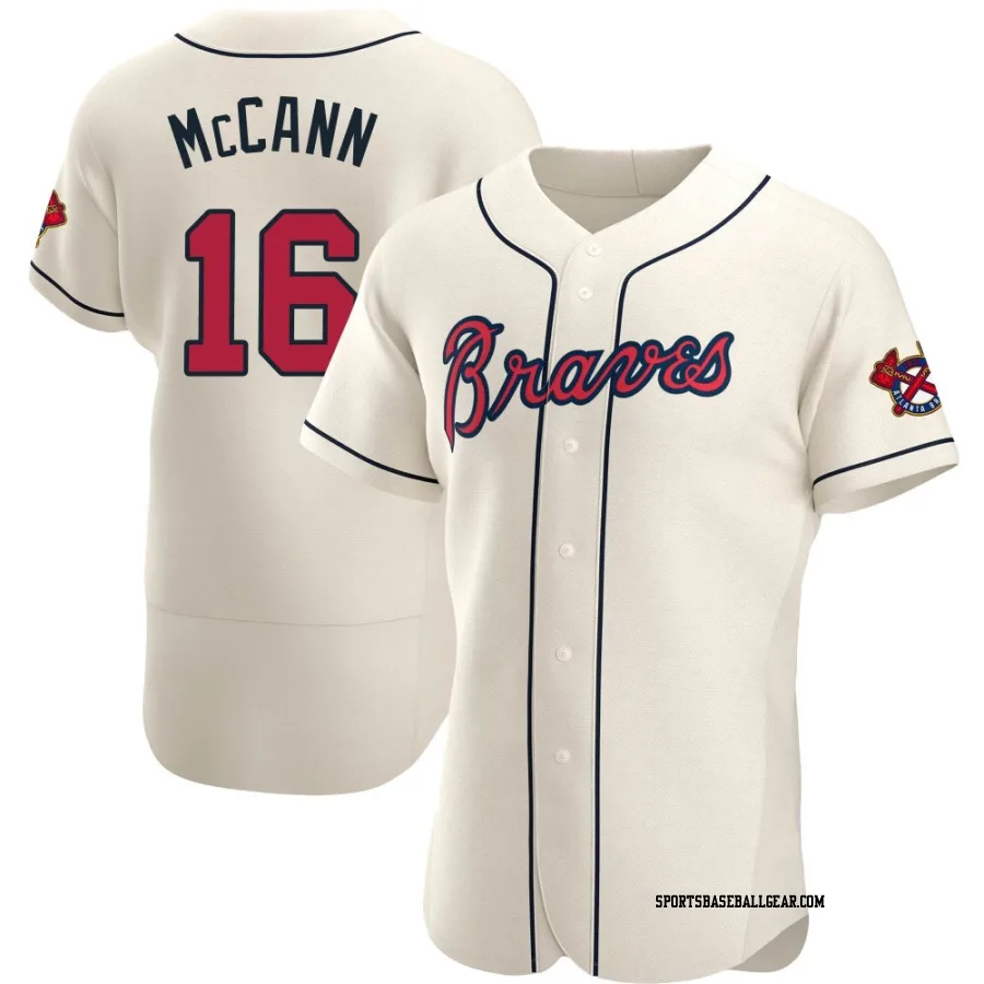 Brian McCann Men's Atlanta Braves Cream Authentic Alternate Jersey