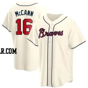 Brian McCann Men's Atlanta Braves Cream Replica Alternate Jersey