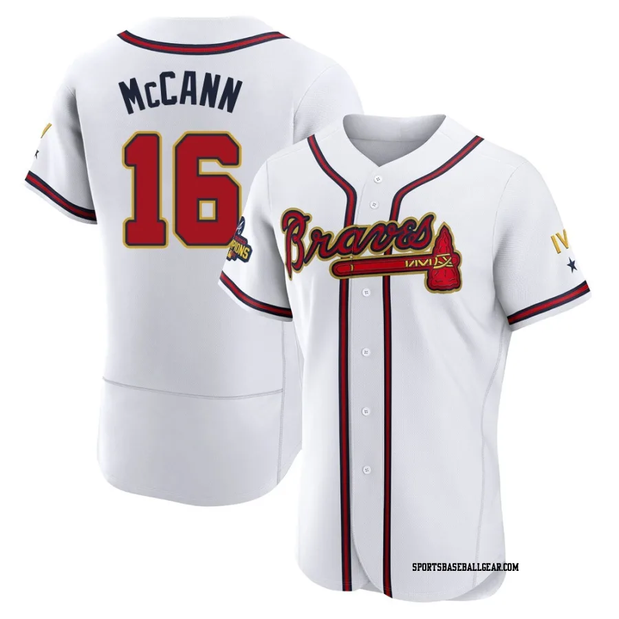 Brian McCann Men's Atlanta Braves Gold Authentic White 2022 Program Jersey