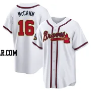 Brian McCann Men's Atlanta Braves Gold Replica White 2022 Program Jersey