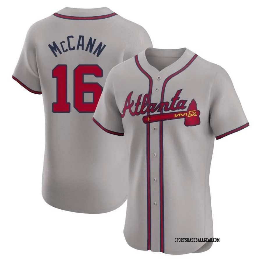 Brian McCann Men's Atlanta Braves Gray Elite Road Jersey