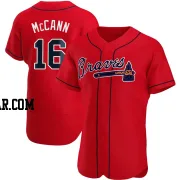 Brian McCann Men's Atlanta Braves Red Authentic Alternate Jersey