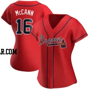 Brian McCann Women's Atlanta Braves Red Authentic Alternate Jersey