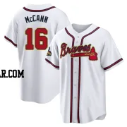 Brian McCann Youth Atlanta Braves Gold Replica White 2022 Program Jersey