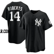 Brian Roberts Men's New York Yankees Black/White Replica Jersey