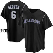 Brian Serven Men's Colorado Rockies Black Replica Alternate Jersey