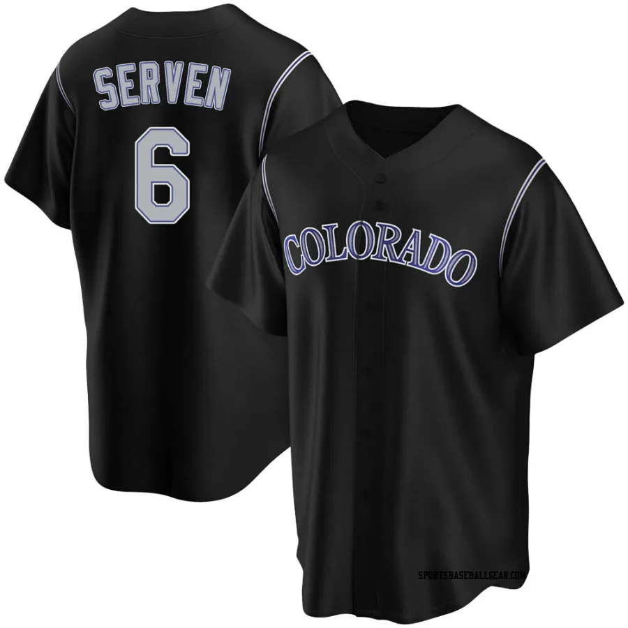 Brian Serven Men's Colorado Rockies Black Replica Alternate Jersey