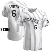 Brian Serven Men's Colorado Rockies White Authentic Home Jersey