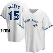 Brian Serven Men's Toronto Blue Jays White Replica Home Jersey