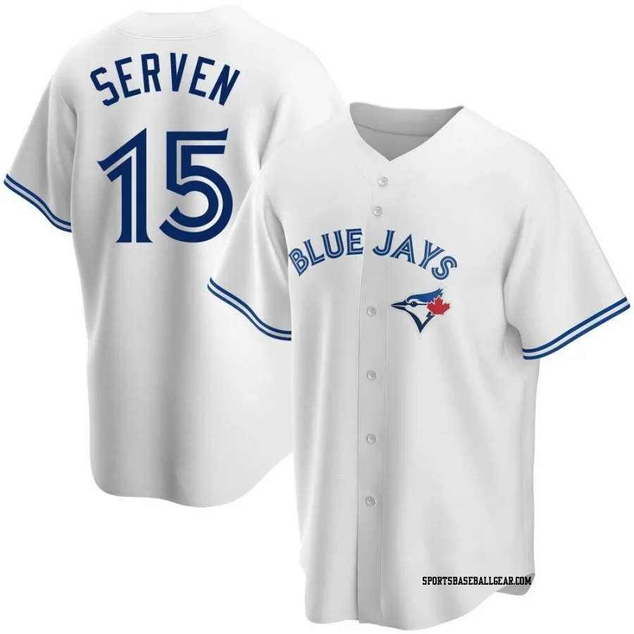 Brian Serven Men's Toronto Blue Jays White Replica Home Jersey