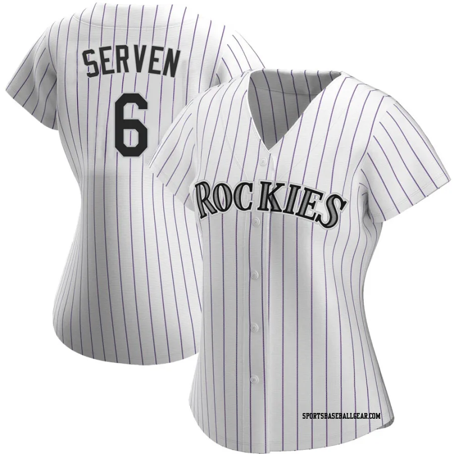 Brian Serven Women's Colorado Rockies White Authentic Home Jersey