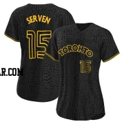 Brian Serven Women's Toronto Blue Jays Black Authentic Snake Skin City Jersey