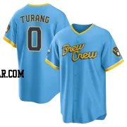 Brice Turang Men's Milwaukee Brewers Blue Replica Powder 2022 City Connect Jersey