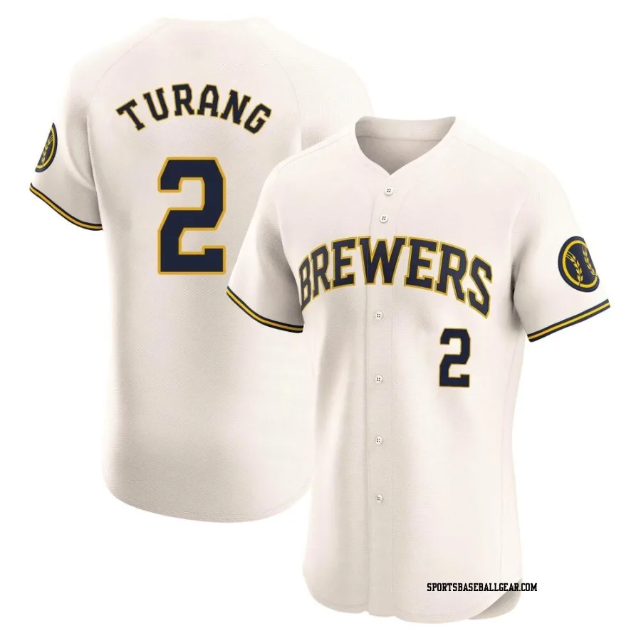 Brice Turang Men's Milwaukee Brewers Cream Elite Home Jersey