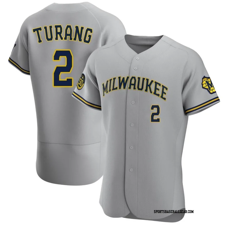 Brice Turang Men's Milwaukee Brewers Gray Authentic Road Jersey