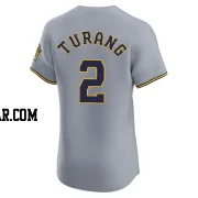 Brice Turang Men's Milwaukee Brewers Gray Elite Road Jersey