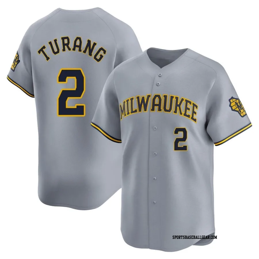 Brice Turang Men's Milwaukee Brewers Gray Limited Away Jersey