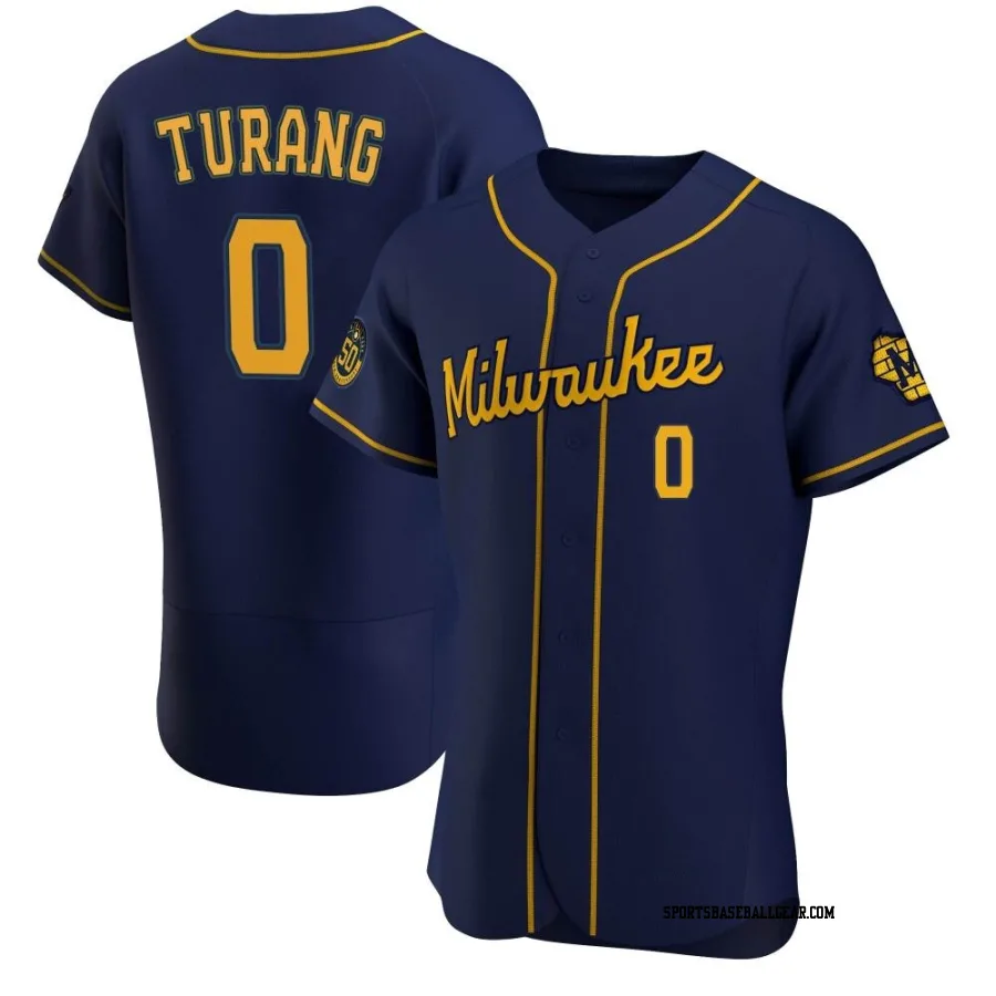 Brice Turang Men's Milwaukee Brewers Navy Authentic Alternate Jersey