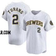 Brice Turang Men's Milwaukee Brewers White Limited Alternate Jersey