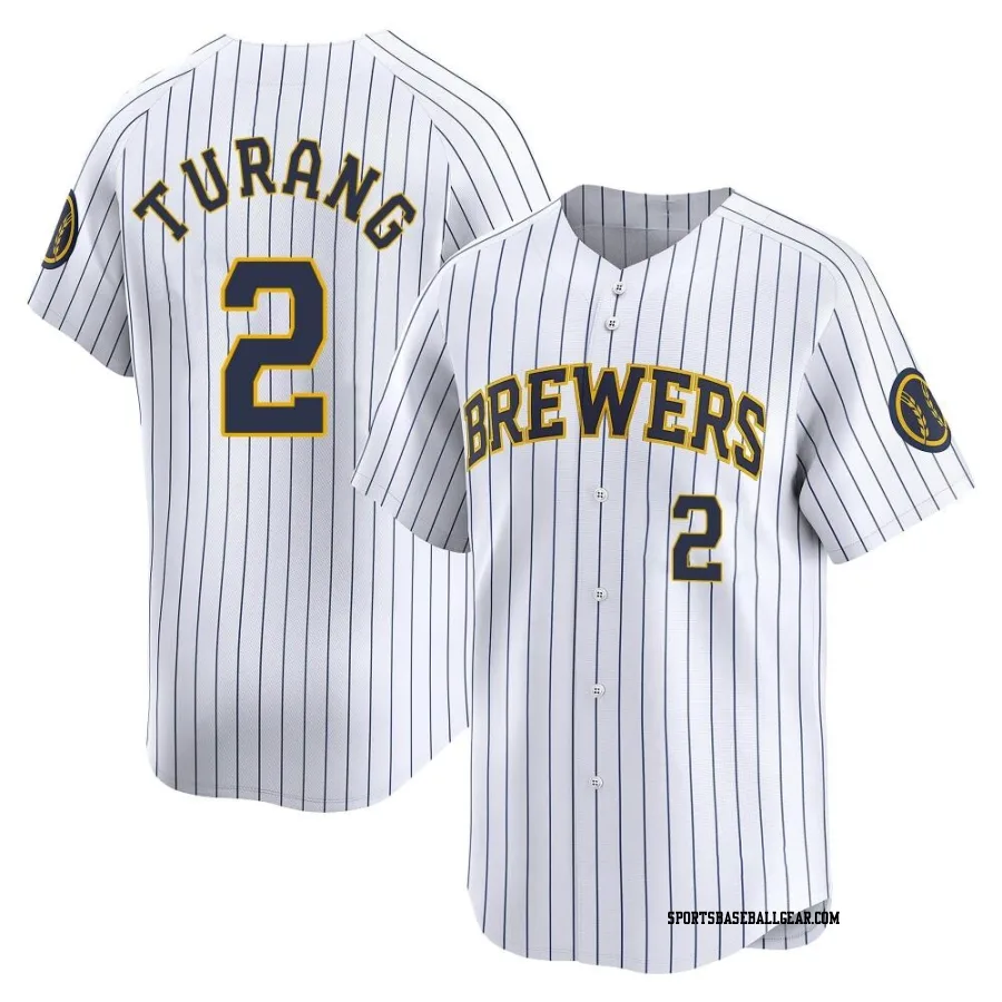 Brice Turang Men's Milwaukee Brewers White Limited Alternate Jersey