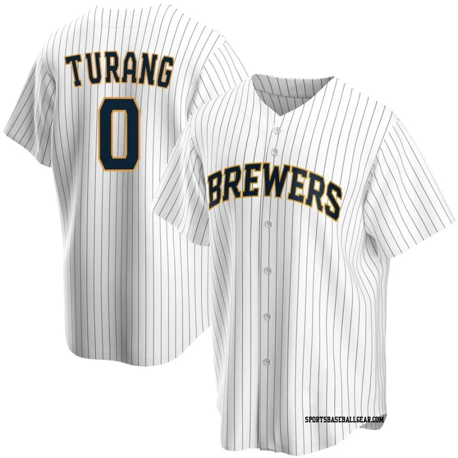 Brice Turang Youth Milwaukee Brewers White Replica Home Jersey