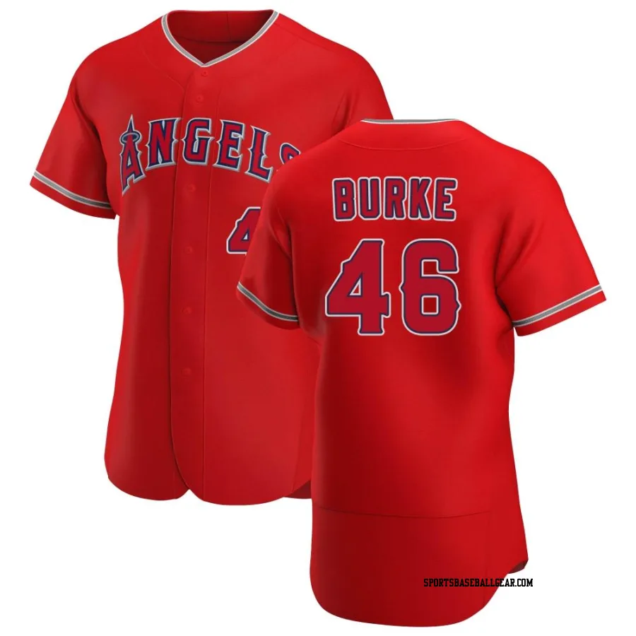 Brock Burke Men's Los Angeles Angels Scarlet Authentic Alternate Jersey