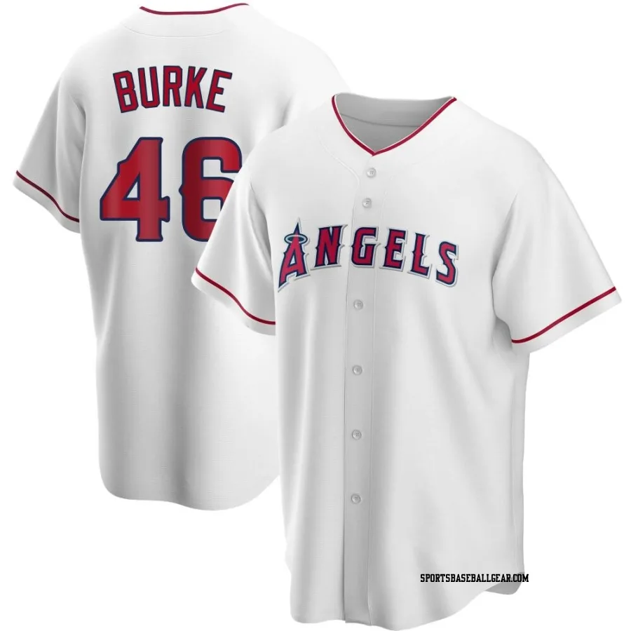 Brock Burke Men's Los Angeles Angels White Replica Home Jersey