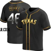 Brock Burke Men's Texas Rangers Black Golden Replica Alternate Jersey