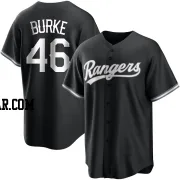 Brock Burke Men's Texas Rangers Black/White Replica Jersey