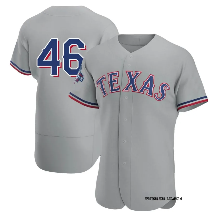 Brock Burke Men's Texas Rangers Gray Authentic Road 2023 World Series Champions Jersey