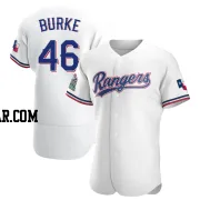 Brock Burke Men's Texas Rangers White Authentic Home Jersey