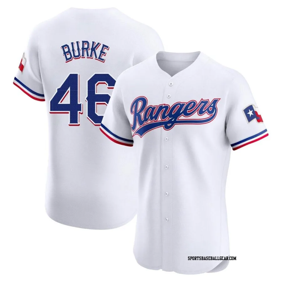 Brock Burke Men's Texas Rangers White Elite Home Jersey