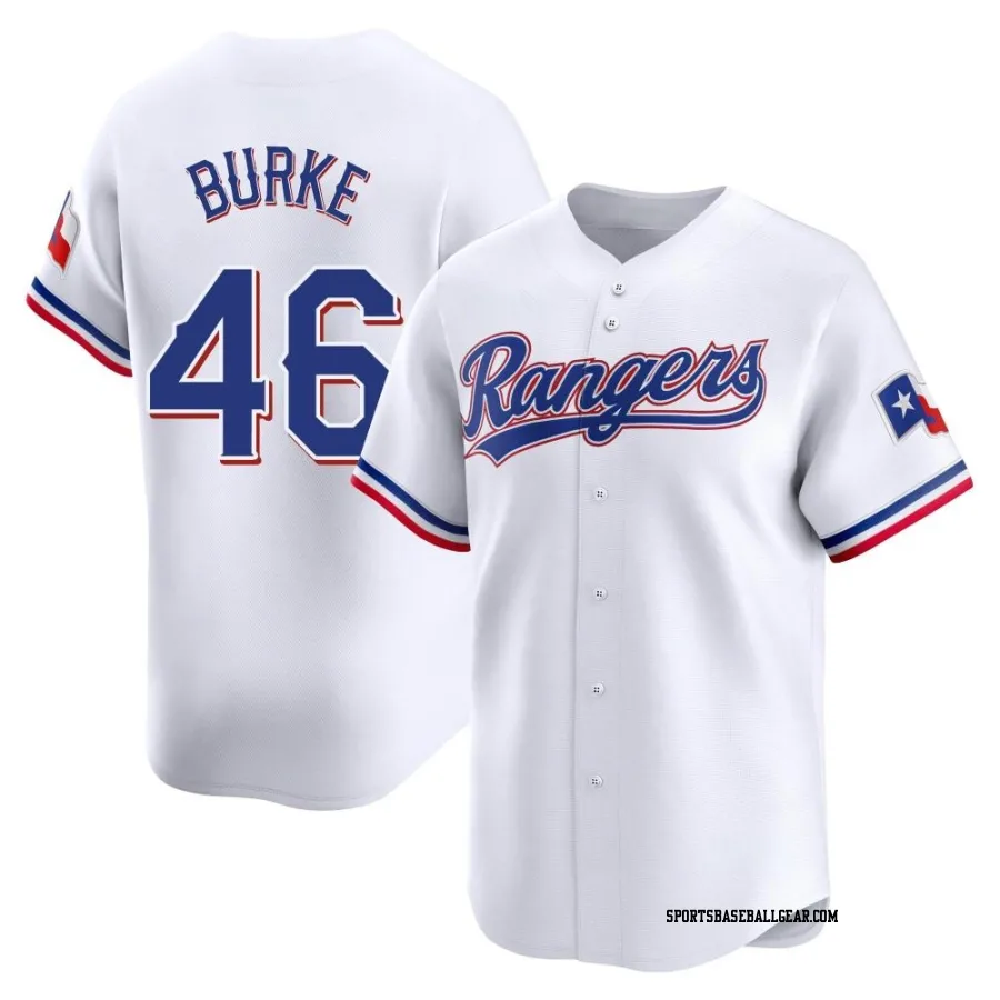 Brock Burke Men's Texas Rangers White Limited Home Jersey