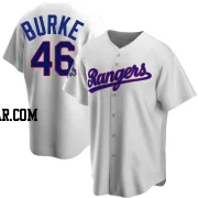 Brock Burke Men's Texas Rangers White Replica Home Cooperstown Collection 2023 World Series Champions Jersey