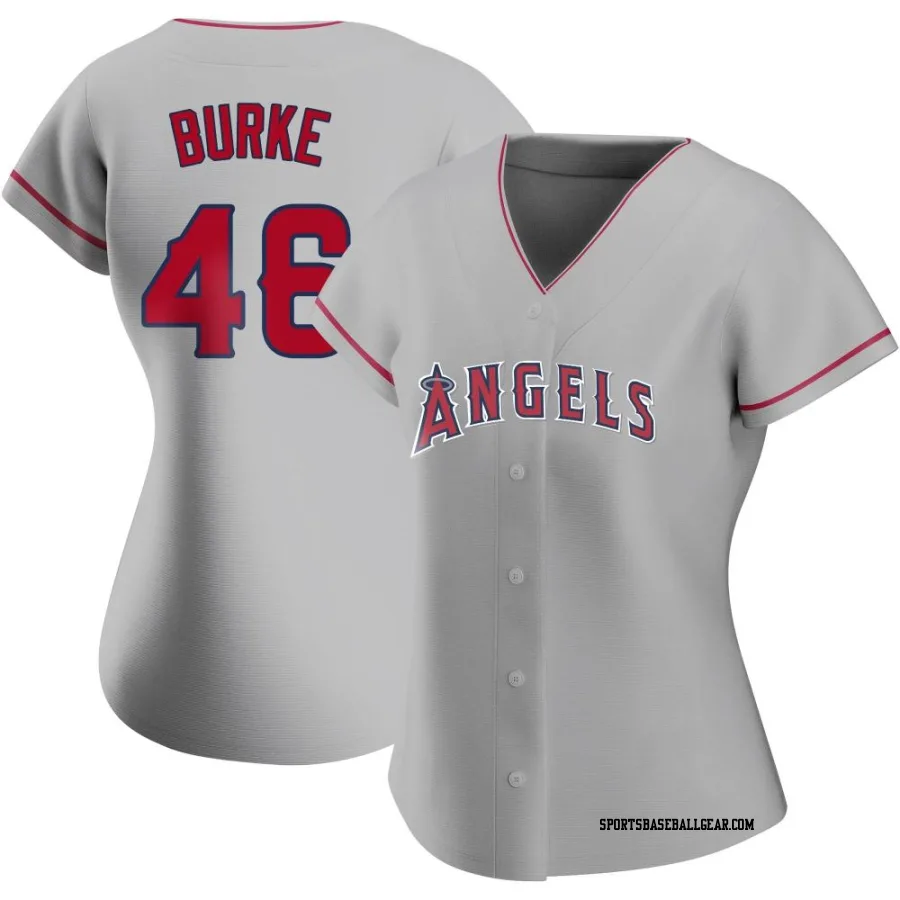 Brock Burke Women's Los Angeles Angels Authentic Silver Road Jersey