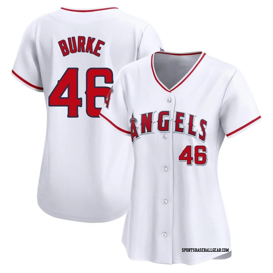 Brock Burke Women's Los Angeles Angels White Limited Home Jersey