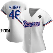 Brock Burke Women's Texas Rangers White Authentic Home 2023 World Series Jersey