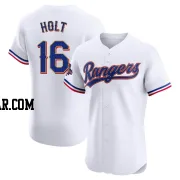 Brock Holt Men's Texas Rangers Gold Elite White 2024 Collection Jersey