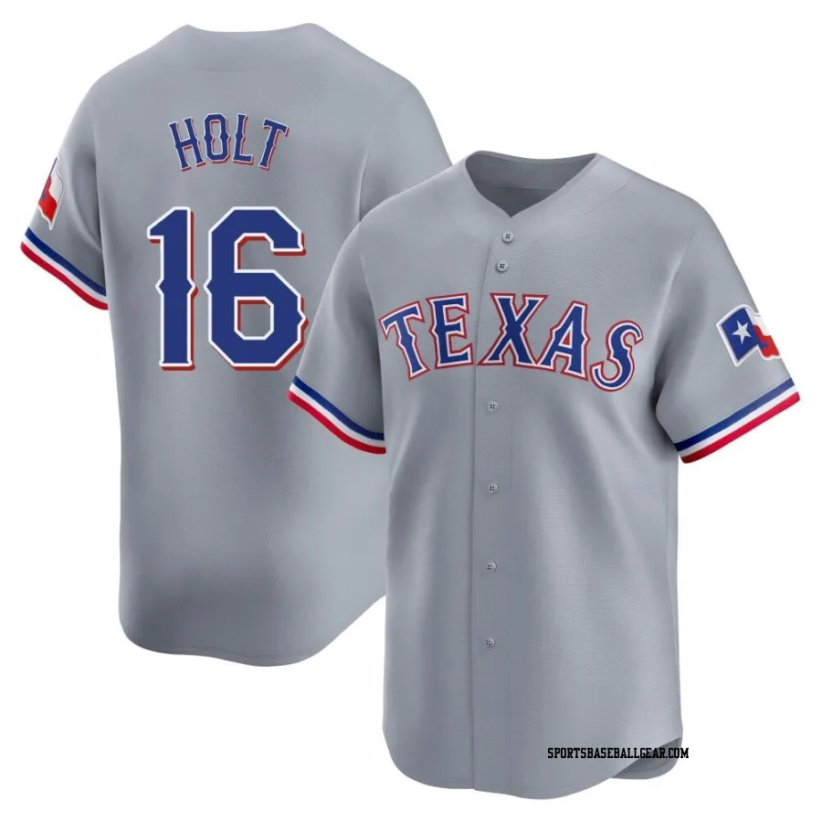 Brock Holt Men's Texas Rangers Gray Limited Away Jersey